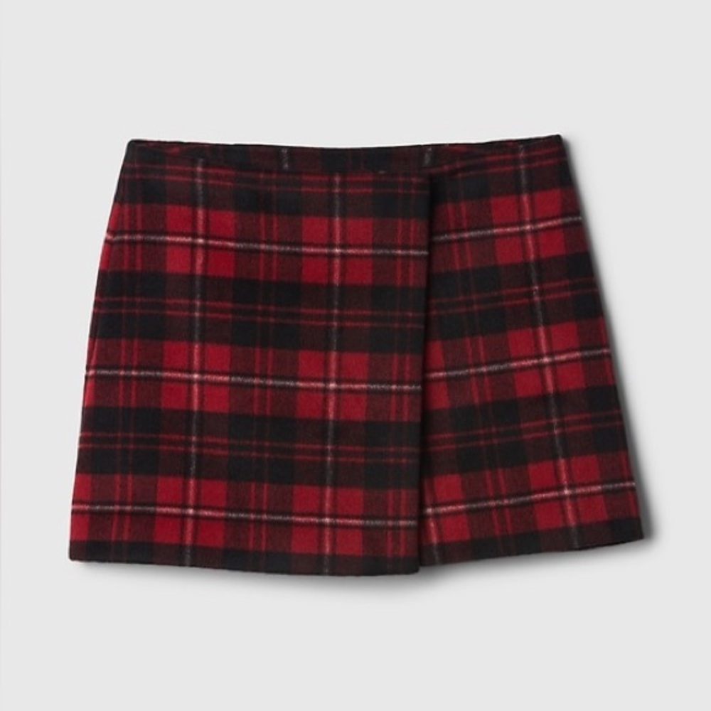 Gap Plaid Wrap Mini Skirt